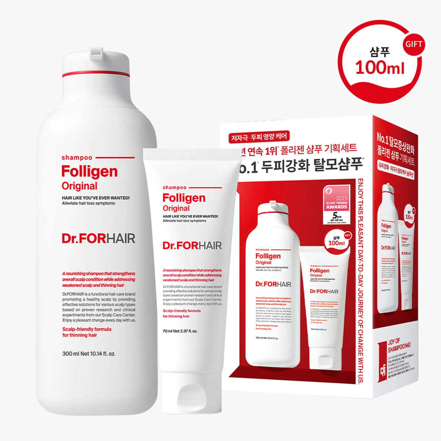 Dr.FORHAIR Folligen Shampoo 300ml + 100ml Special Set