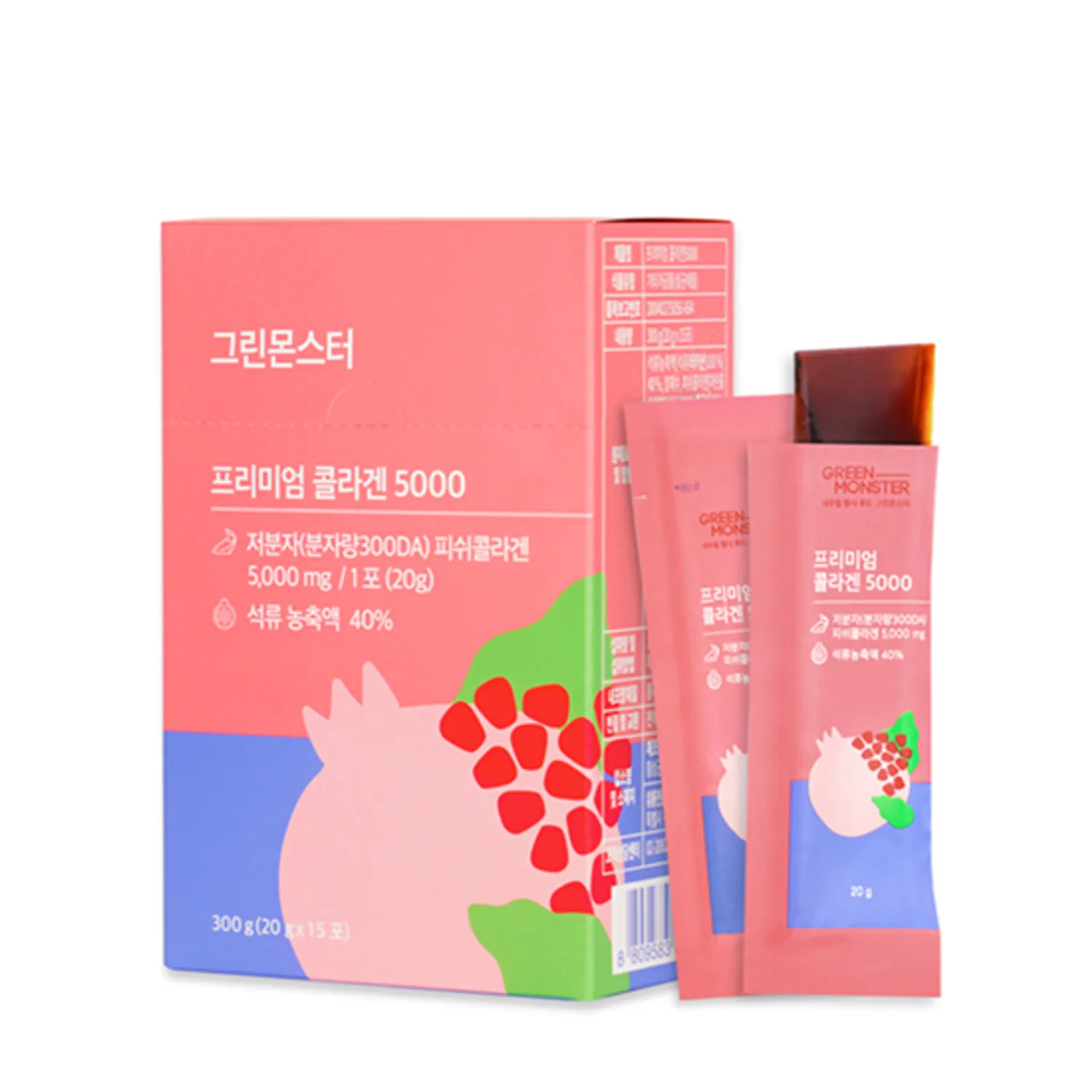 Green Monster Premium Collagen 5000 15 Sticks (15 days supply)